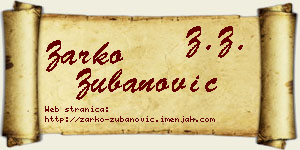 Žarko Zubanović vizit kartica
